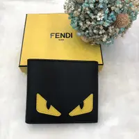 在飛比找蝦皮購物優惠-吉祥店二手 FENDI 怪獸皮革黃眼睛短夾