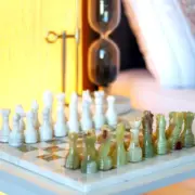 Marble Chess Set with Gift Case - White and Onyx Chess Set - 12 Inch Chess Set