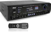 Pyle Audio Power Amplifier System -300W 4 Channel for Speaker, iPhone, PA,Studio