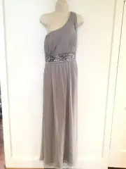 EVER PRETTY One Shoulder Sequin Band Waist Evening Dress Ball Prom Gown NEW 14