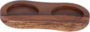 Veemoon Wooden Stand 2 Slot Grinder Rest Kitchen Condiment Bottle Holder Spice Shaker Storage Stand for Kitchen