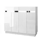 120cm Shoe Cabinet Shoes Storage Rack High Gloss Cupboard White Drawers