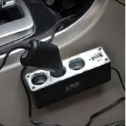 Car Cigarette Lighter Splitter Power Supply Adapter Charger Triple Socket 1 USB