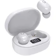 Laser TWS Mini Earbuds with ENC and LED Display - White