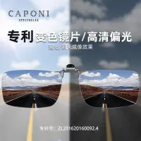 在飛比找蝦皮購物優惠-{現貨}墨鏡 太陽眼鏡 復古墨鏡 Caponi日夜兩用變色近