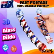 XL Big Glass Anal Plug Beads Realistic Dildo Dong Large Thruster Women Sex Toy