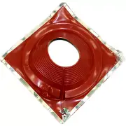 #9 (9-1/2" to 20") DEKTITE SQUARE BASE COMBO PIPE FLASHING BOOT: RED High Temp