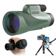 Monocular for Adults，12x56 Monocular Telescope with Smartphone Tripod,Phone A...