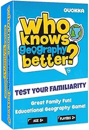 QUOKKA Who Knows Me Better? - Geography Edition | Kids & Family Card Quiz Game | Fun & Educational Questions for Children & Families | - Suitable for Boys & Girls 5+ Year Olds