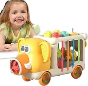 Elephants Truck Toys | Colorful Early Learning Pull Toys | Portable Road Trip Activities, Funny Preschool Educational Activity for Boys, Girls