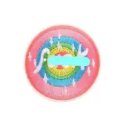 F*** (blurred photo) Round Rainbow Patch Funny Biker Embroidered - Iron/Sew On