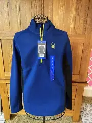 NWT Men's LARGE Spyder 1/4 Zip Blue Black Outbound Jacket