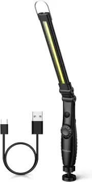 LED Work Light，800 Lumens Foldable Rechargeable Cob Work Light with Magnetic Bas