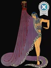 Erte Art Deco Slave of Salome Cross Stitch Chart & Photo LARGE Detailed Chart