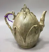 在飛比找樂天市場購物網優惠-古玩銅器收藏 白銅黃銅鍍銀 銅茶壺水壺 仿古酒壺 玉米壺百子