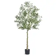 Artificial Olive Tree, 15.2cm Tall Faux Plant, Secure PE Material & Anti-Tip Tilt Protection Low-Maintenance Plant, Lifelike Green Fake Potted Tree for Home Office Warehouse Decor Indoor