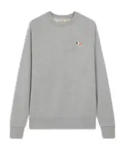 Fox decal round neck sweater XS Gray
