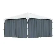 Palram - Canopia | Curtain Set for Palermo 4.3 Gazebo Dark Grey. Curtains Only.