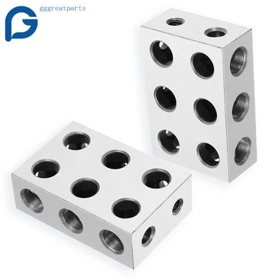 Matched Pair 1-2-3 123 Blocks Precision 0.0002" With 11 Holes