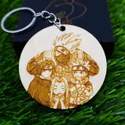 Wooden Naruto Team 7 Keychain, Kakashi, Sasuke and Sakura Housewarming Geek Gift