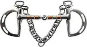 Zxpjkyu Horse Bit with Curb Hook, Chain Gear, Horse Training Tool, Horse Chew Snaffle Bit,