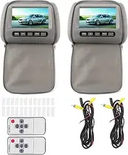 Vehicle Multimedia Entertainment: 2pcs 7-inch HD Car Headrest LCD Video Player with Zipper Closure Cover, Remote Control, MP5 Display - Rear Seat Video Player