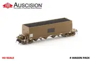 Auscision (NCH-109) NHHF Coal Hopper W/O End Canopy - PacNat Grime - 4 Car Pack