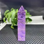 790g Natural Charoite Quartz Obelisk Crystal Energy Tower Point Reiki Decor