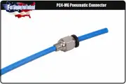PC4-M6 Quick Fitting Pneumatic PTFE Tube Connector, Silver, Pass Through