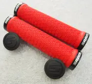 SRAM Locking Handlebar Grips, RED with Double Black Clamps and End plugs