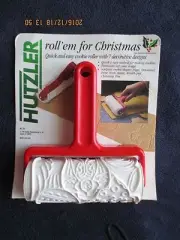 Hutzler Cookie Cutter Roller 1997 Angel,Dove,Ornament,Horn,Santa,Wreath,Tree New