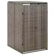 NNEVL Single Wheelie Bin Shed Grey 70x80x117 cm Poly Rattan