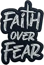 Faith Over Fear Patch-3 Inches Iron On/Sew On Embroidered Patch, Religious Embroidery Patches for Clothes Backpacks Hats Embroidered Patch Christian Psalms 118:6 Jesus God Bible Verse