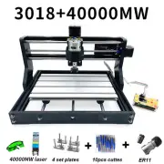 CNC 3018Pro Machine Router Engraving 3 Axis PCB Wood Mill With 40W Laser Head
