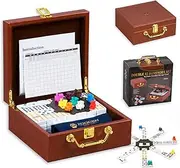 Z ZOOCEN Double 12 Dominoes Mexican Train Game Set with 91 Colored Dots Tiles Storaged in an Elegant Leather Case
