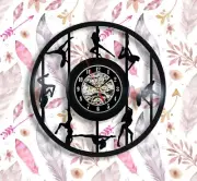Pole dance vinyl wall clock 12 inches gift contemporary clock, pole dance lover