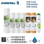 【EVERPOLL】EVB-F105 M100A T033A 5微米 5MPP 樹脂 小T33 後置 濾芯 通規 7入