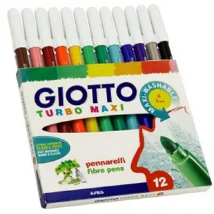 義大利 GIOTTO 可洗式兒童安全彩色筆(12色)