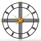 Large Decorative Wall Clock - 60cm - Black & Gold Design by ROOM TIDE
