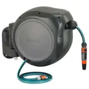 Gardena Roll-Up 30m Wall Mounted 13mm Auto Spring Retractable Hose Reel 8055-25