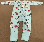 Bonds BNWT 2019 Blue Strawberry Milkshake Zippy - Size 00 (3-6 Months)
