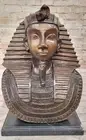 Vintage 1950s Art Deco Heavy Genuine Bronze Pharaoh Lost Wax Method Sculpture NR