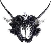 [WETRYU] Goth Skull Head bands Punk Retro Rose Antelopes Devil Horns Headband Vintage Wing Lace Headpiece Halloween Party Accessory