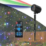 Red Green Blue 3 Color Laser Projector Lights with Remote, 3 Speed, Outdoor Decoration