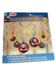 THOMAS THE TANK ENGINE BIRTHDAY PARTY FOIL HANGING SWIRL DECORATIONS