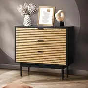 Oikiture Chest of Drawers Tallboy with 3 Drawers