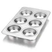 Muffin Pan Cupcake Baking Pan, 6-Cups Mini Stainless Steel Muffin Tray, Metal...