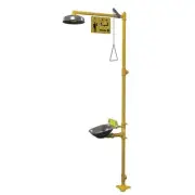 Bradley Drench Shower With Eyewash,Yellow S19314F Bradley S19314F 094714102990