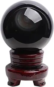 Beitmax Colorful Sheen Obsidian Crystal Sphere Quartz Crystals Ball with Stand Healing Ornament Witchcraft Meditation Feng Shui Home Decor,100mm