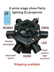 150w 10×10 LED Spinning Rotating 6 arms moving head projector Strobe laser Light